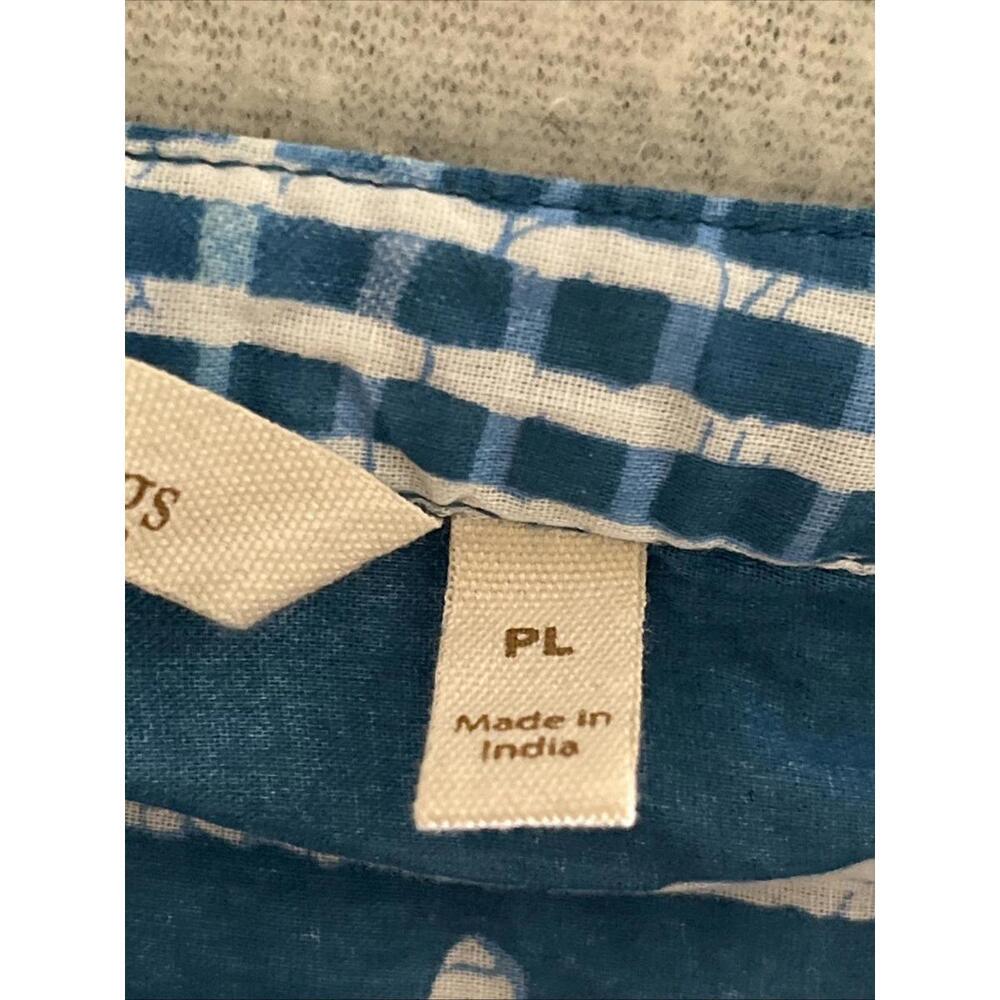 Soft Surroundings Blue And White Tunic 100% Cotton Summer Boho Size PL - Picture 7 of 8